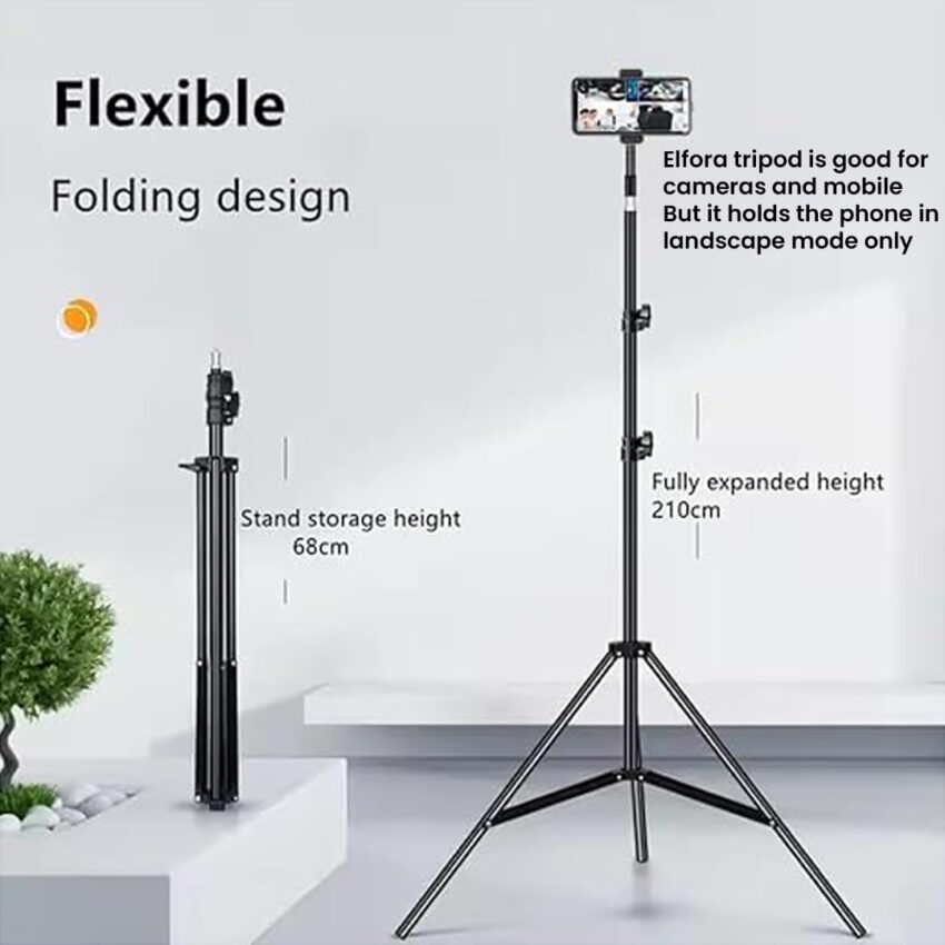 Elfora 7 feet Lightweight Tripod Stand - Image 2