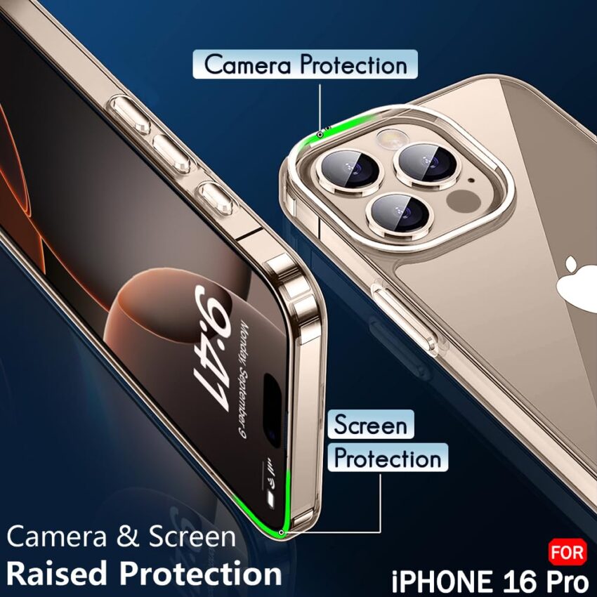 TheGiftKart Ultra-Hybrid Crystal Clear Cover for iPhone 16 Pro - Image 6