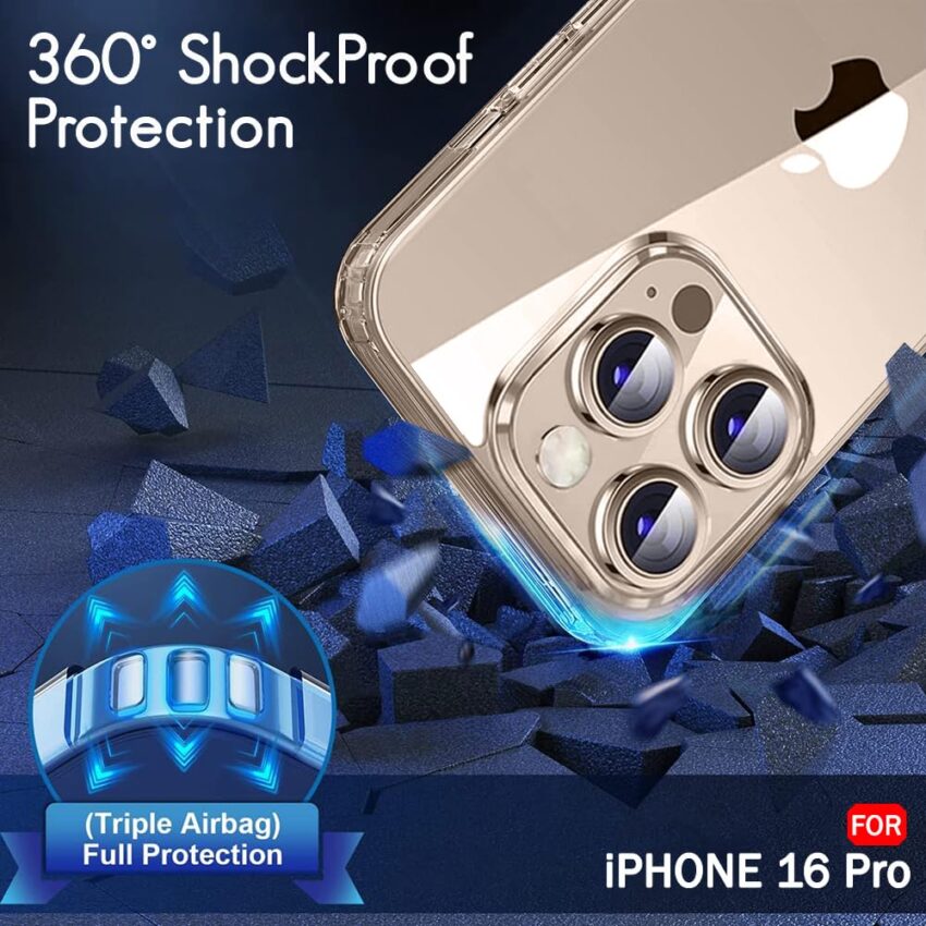 TheGiftKart Ultra-Hybrid Crystal Clear Cover for iPhone 16 Pro - Image 5